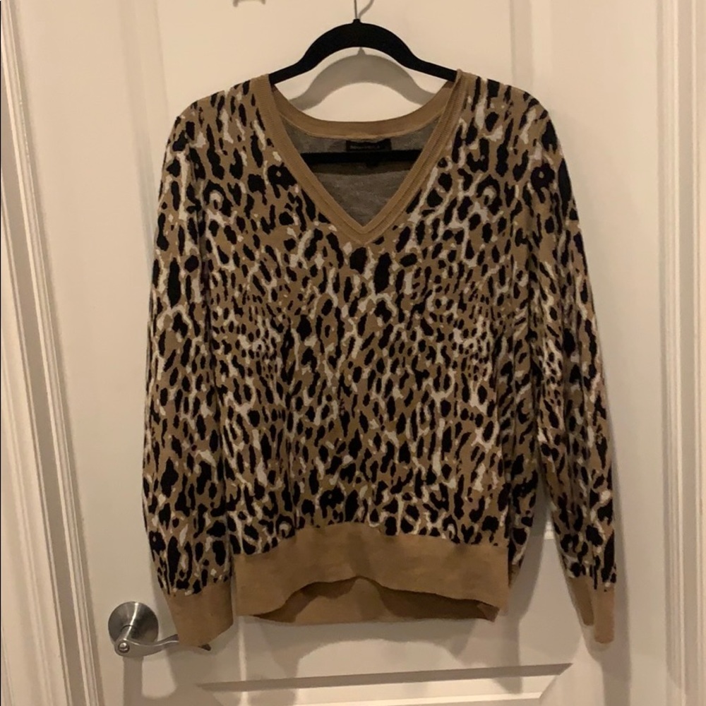 Banana Republic Leopard V-neck Sweater